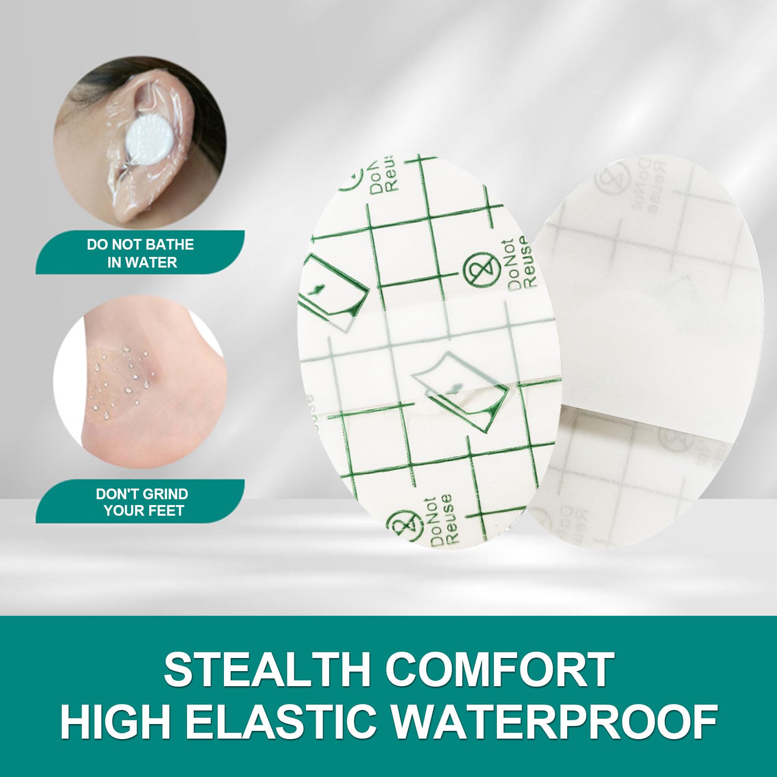 Adesivi Impermeabili Per Orecchie EUPSIIU - 120 Pezzi, Paraorecchie Per Doccia E Nuoto, Trasparenti E Ipoallergenici - Foto 4