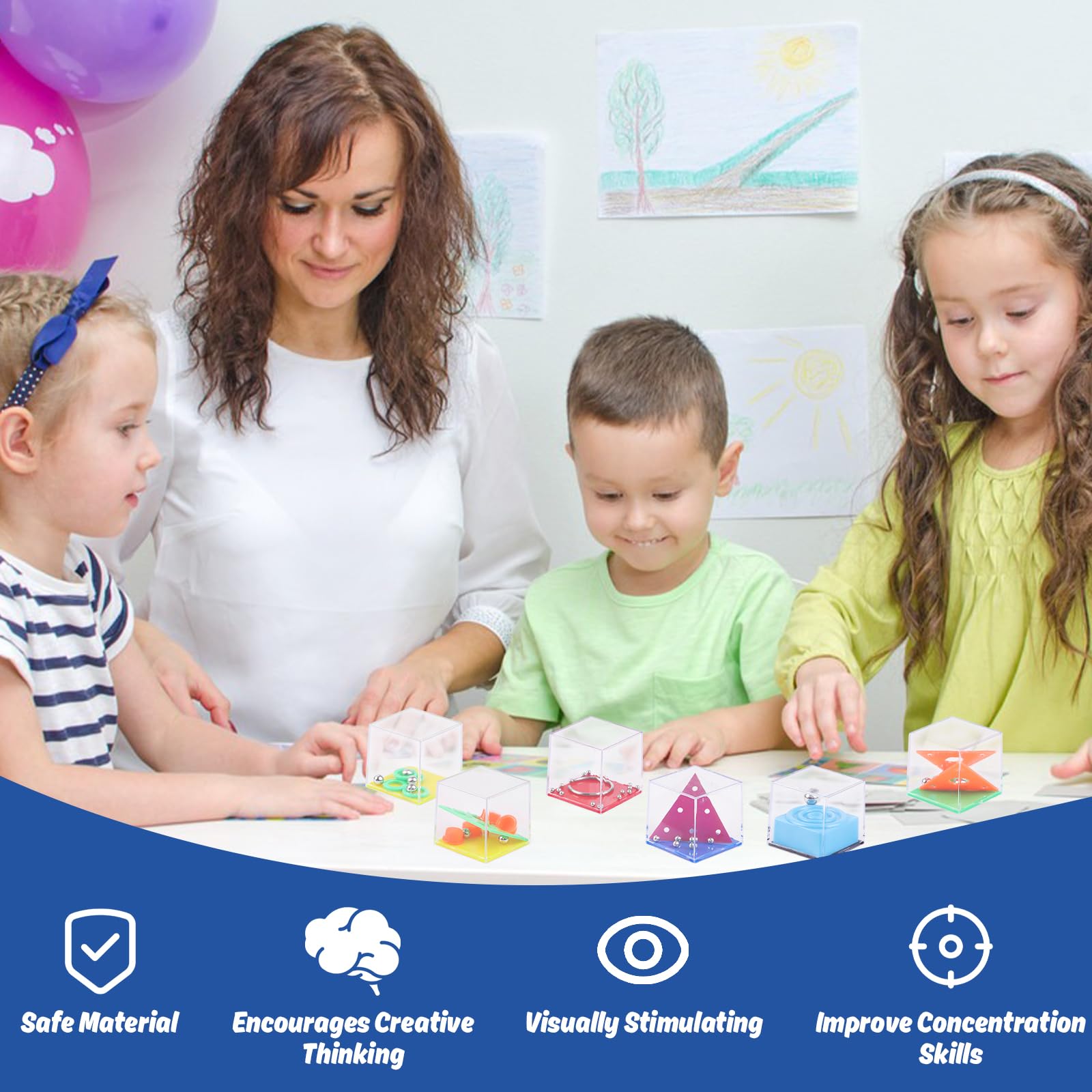 SULOLI 24 Pezzi Cubi Rompicapo,Mini Puzzle Box con Livelli di Difficoltà Assortito,Gadget Regalini Fine Festa Compleanno Bambini