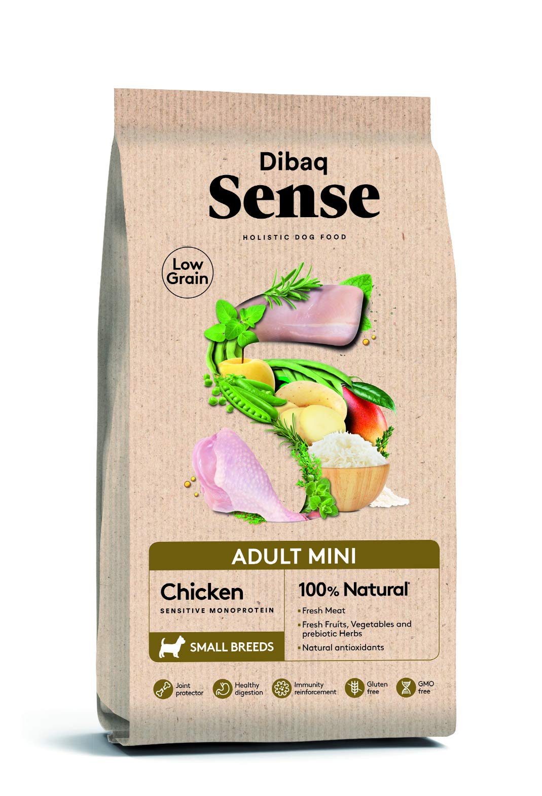DIBAQ Sense Adult Mini Dog Low Grain Food with Fresh Chicken with Fresh Fruits & Vegetables and Prebiotic Herbs Protein Balanced Nutrition for Sensitivity-Friendly Growth (Size-2Kg) (B0D1XRP78H) Amazon Price History, Amazon Price Tracker
