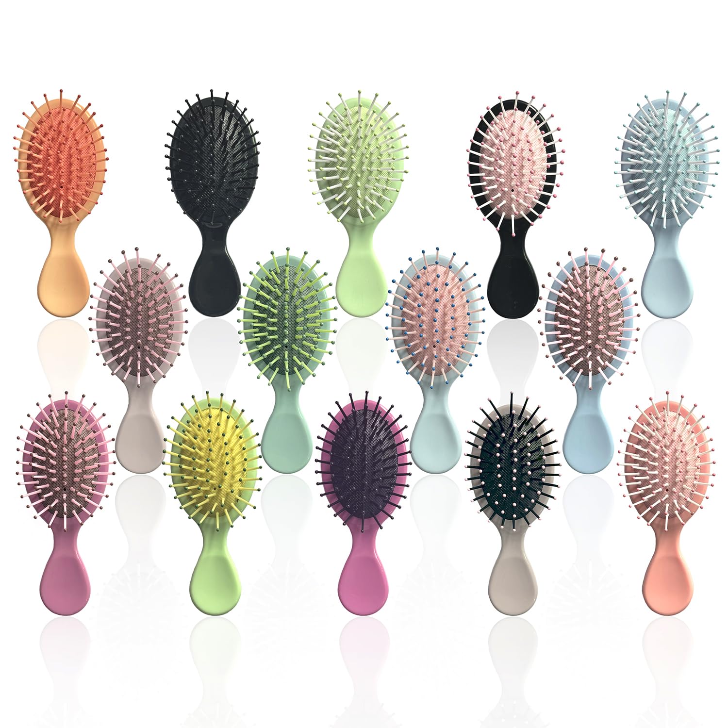 14 Pieces Mini Wet Hair Brush, Travel Detangling Brush, for Most Hair Types, with Ease Knots Without Tears or Breakage, Multicolor
