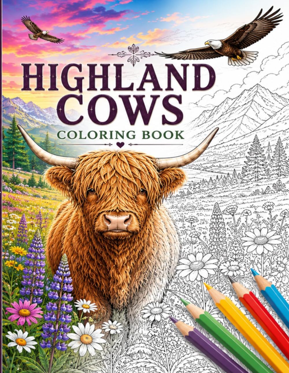 Highland Cows: Coloring Book