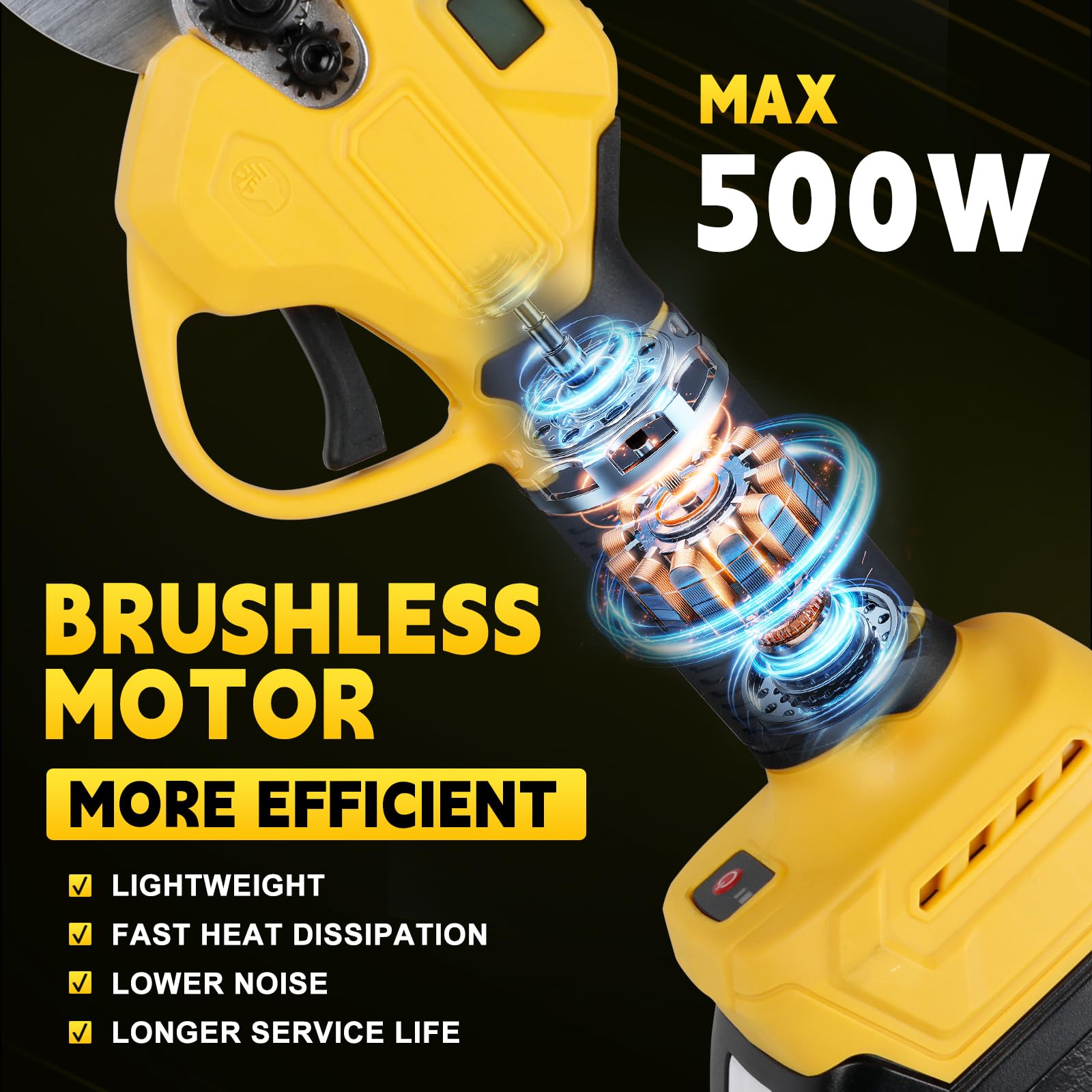 Akumulatorowe nożyce do gałęzi elektryczne, bezprzewodowe Dewalt 18 V, 20 V, bezszczotkowy silnik, elektryczna piła do gałęzi