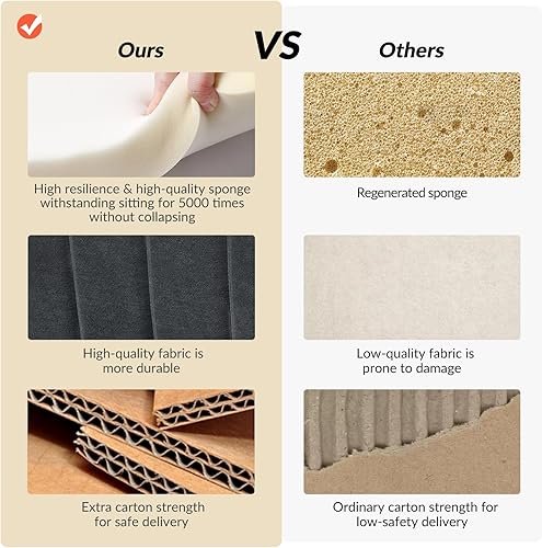 Miniatura 7 de TINA'S HOME Sofá de dos plazas moderno de terciopelo, sofá de mediados de siglo sin brazos con patas de metal dorado, sofá tapizado de 2 plazas para