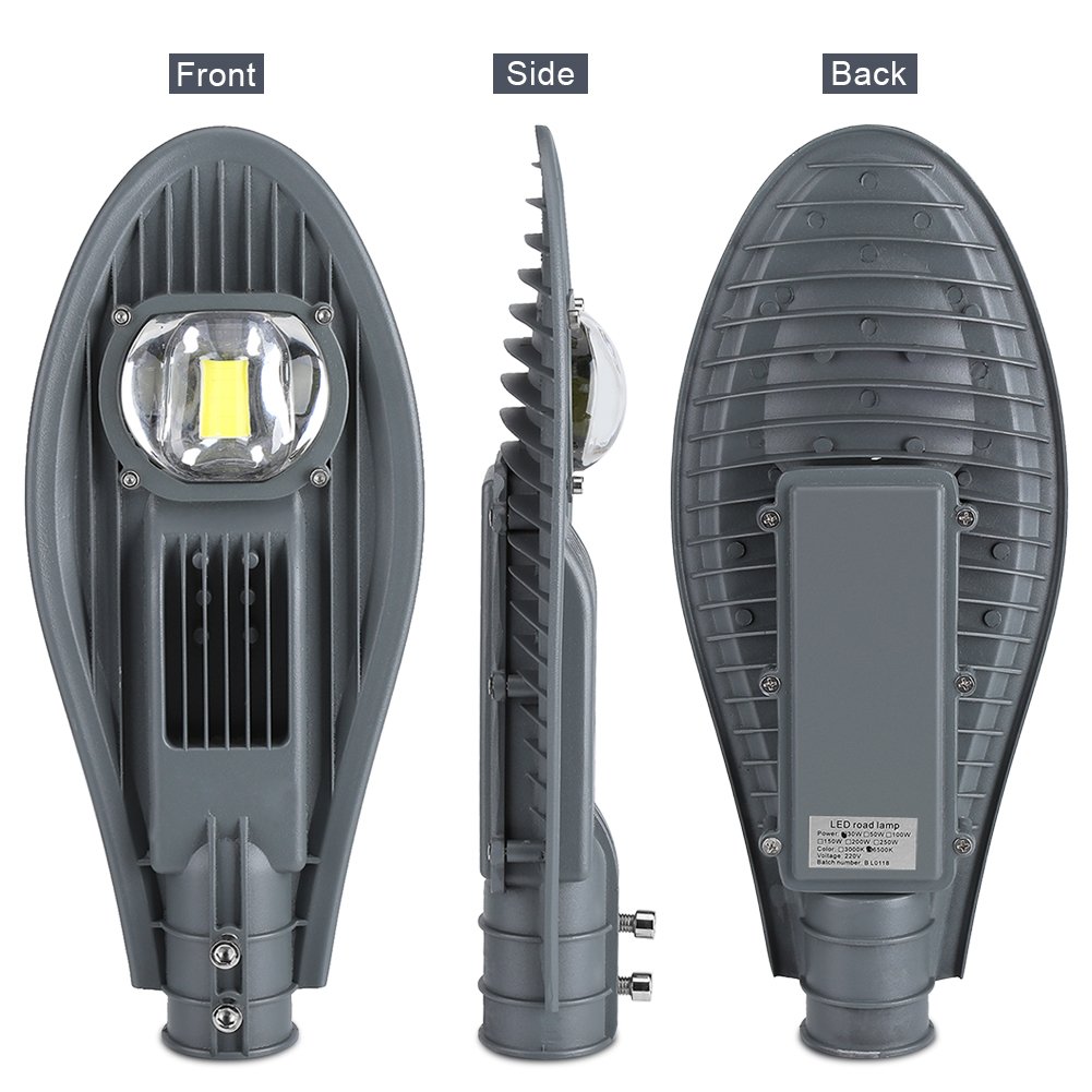 Lampione Stradale a LED Impermeabile Esterna Fredda/Calda Bianca, Tempo di Servizio Lungo (Fino a 50000 Ore) per Cantiere, Cortile, Strada di Campagna, Strada, Piazza(Bianco Freddo 50w)