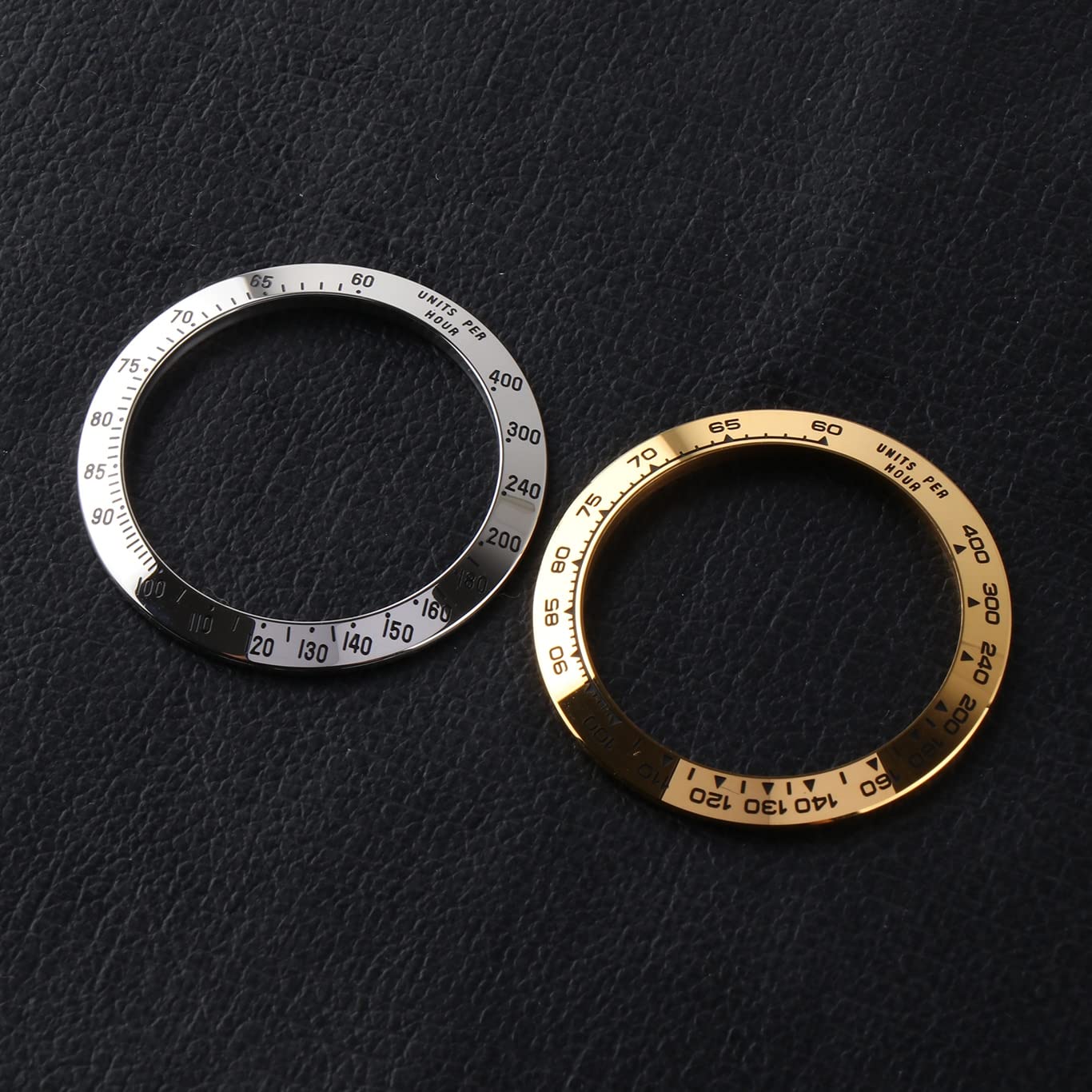 Uhr ​Lünette Edelstahlbeschichtung Lünette Einsatz 40 mm Zifferblatt Zifferblatt Uhr ersetzen Zubehör Armbanduhr Lünette (Color : Gold)