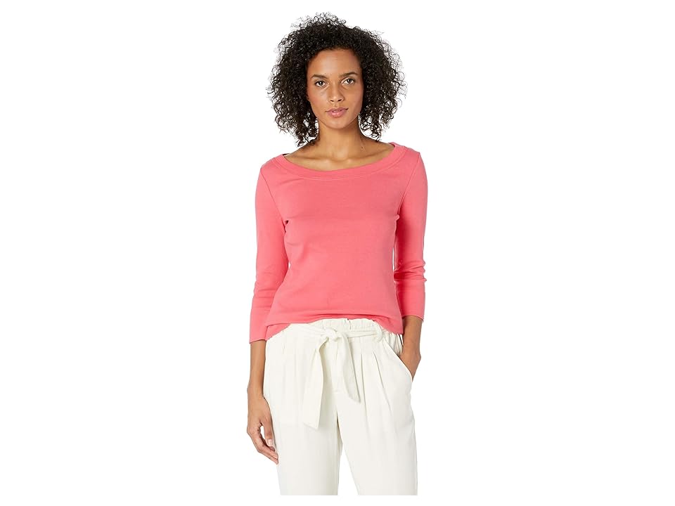 

Tribal Cotton Rib 3/4 Sleeve Crew Neck Top (Melon) Women's Clothing, Orange