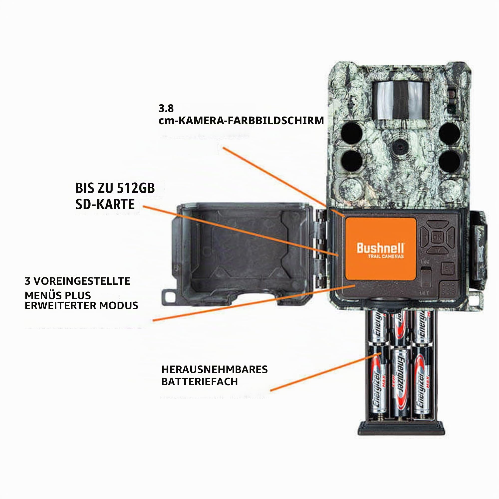 Bushnell - Trail Kamera - Wildkamera - 30MP Single Core 4K - Camouflage - Kein Glühen - 119949M