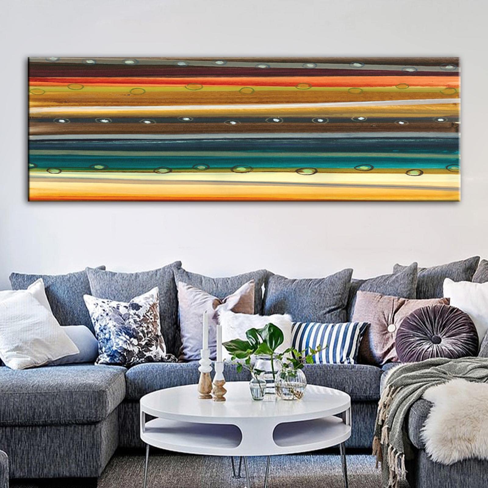 Peinture sur toile d'art moderne au rendu doré texturé unique - 8