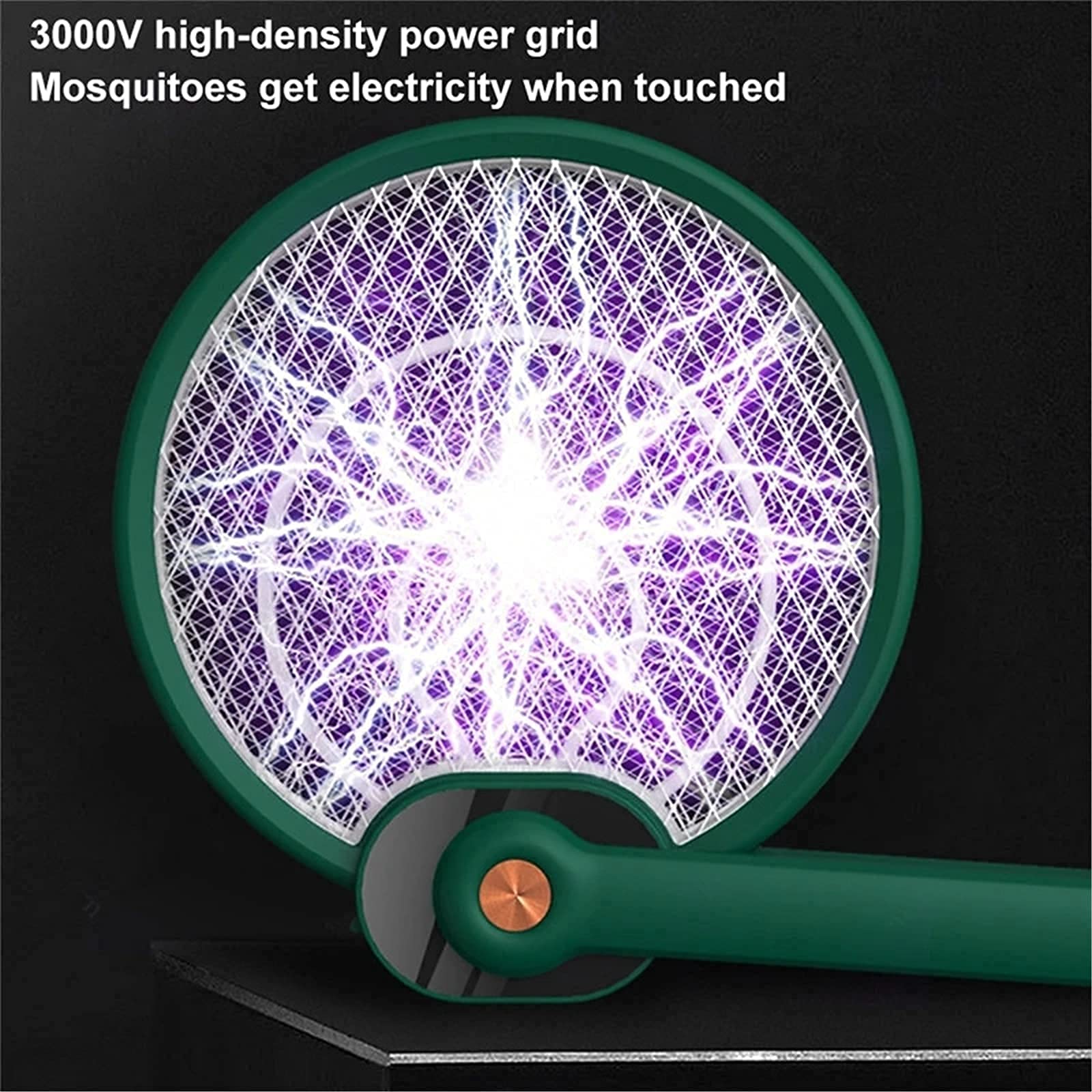 MU Swatter Eléctrico de Mosquitos, Botas Eléctricas Plegables de Mosca, Repelente de Os, Trampa de Os Interiores Y Exteriores, Trampa de Os,Azul,un Tamaño