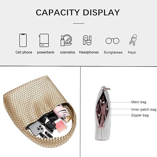 Miniatura 4 de Bolsos y monederos de diseñador de moda, Bolso de hombro para mujer, Bolso de mano casual de compras tejido a mano, bolsos de axila para mujer