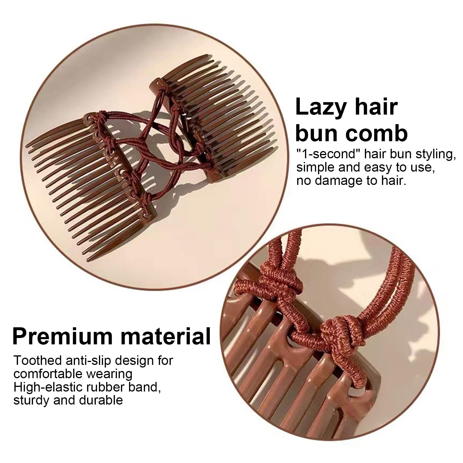 Hair Comb Clips - Homiladi 6 PCS Stretchy Magic Hair Grips, Black/Brown/Blue/Purple/Rose Red/Red - Image 3