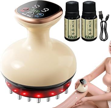 Cellulite Massage Device - Electric Scraping Massager - 9-Level Adjustable Heated Electric Intelligent Muscle Care Tool for Full Body Belly Abdomen Buttocks Thighs Neck