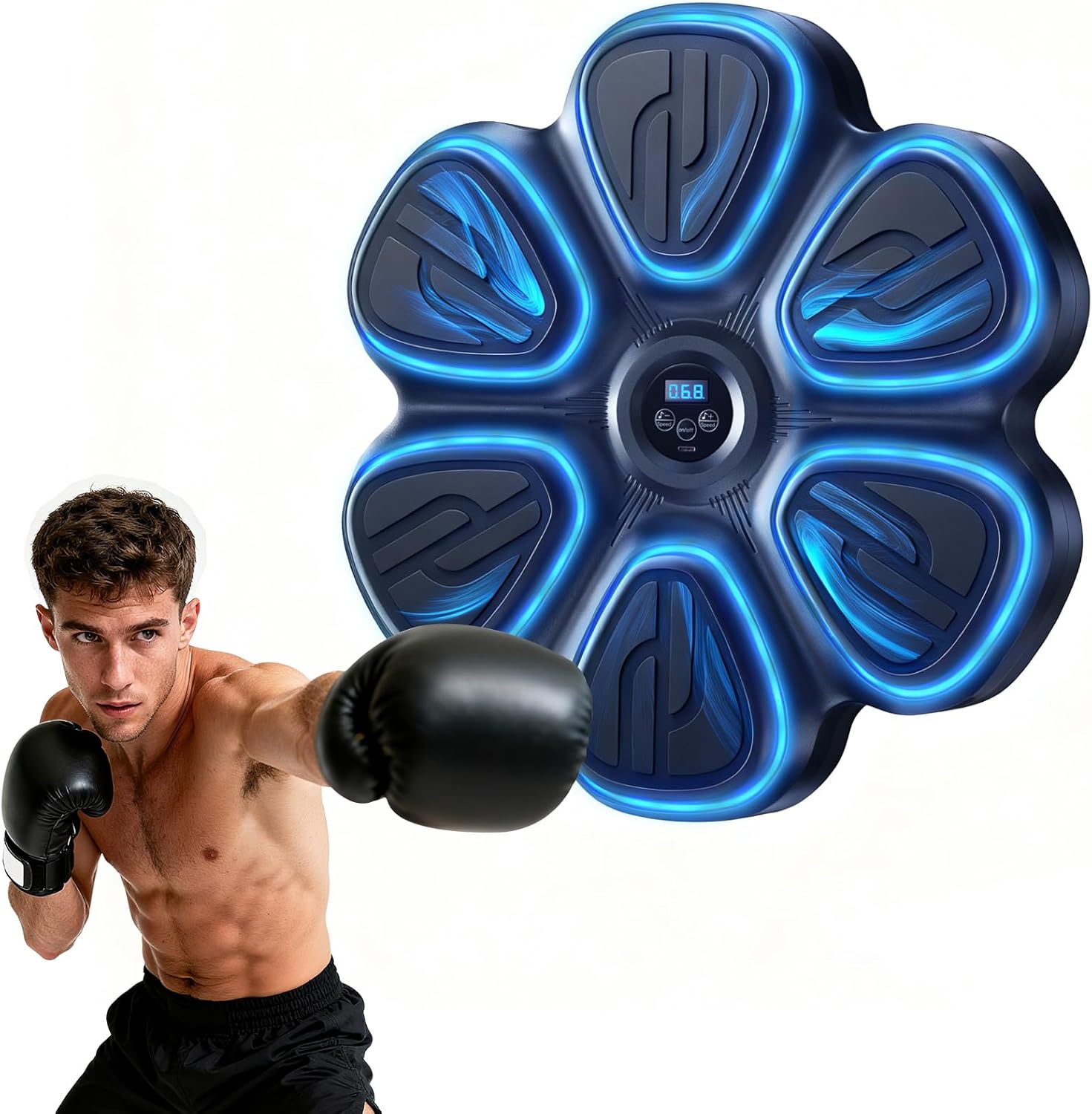 changenow Music Boxing Machine for Adults,Bluetooth Smart Boxing Training Machine,Wall Target Punching Workout for Kids,Reflex Training Suitable for Home,Office,Gym,Fun Fitness Equipment