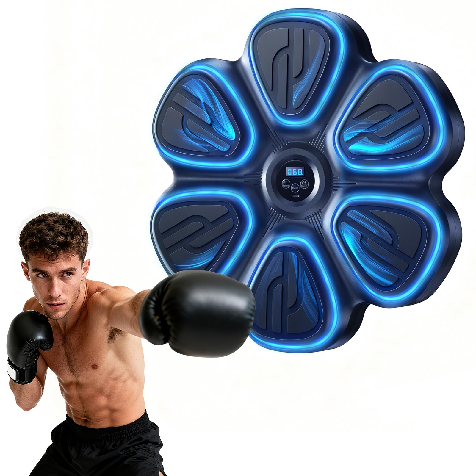 changenow Music Boxing Machine for Kids&Adults,Bluetooth Smart Boxing Training Machine,Wall Target Punching Workout for Kids,Reflex Training Suitable for Home,Office,Gym,Fun Fitness Equipment
