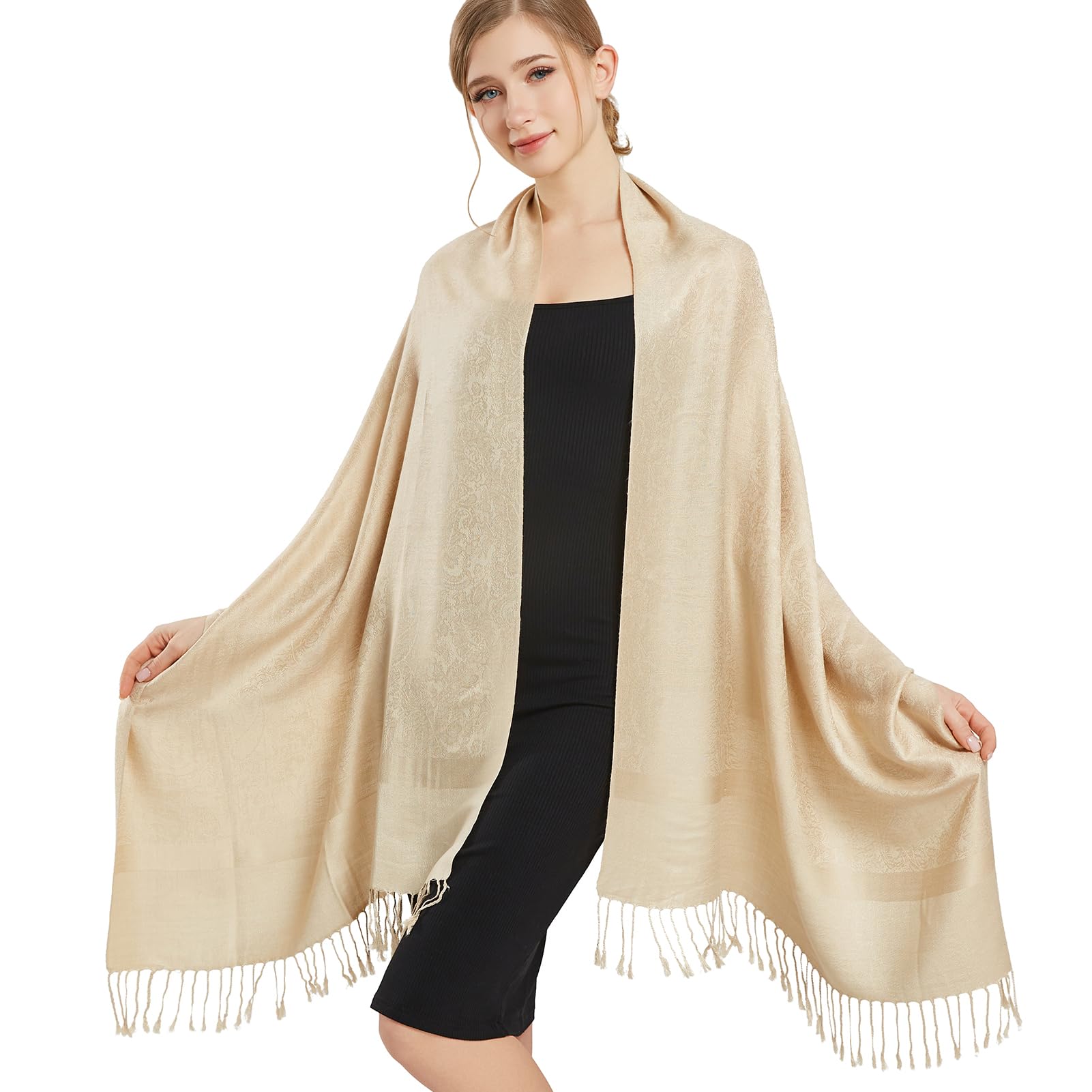 vimate Paisley Pashmina Schal Wrap Stola Soft Silky Jacquard Pashminas Wrap für Abendkleid Reisen Shawl