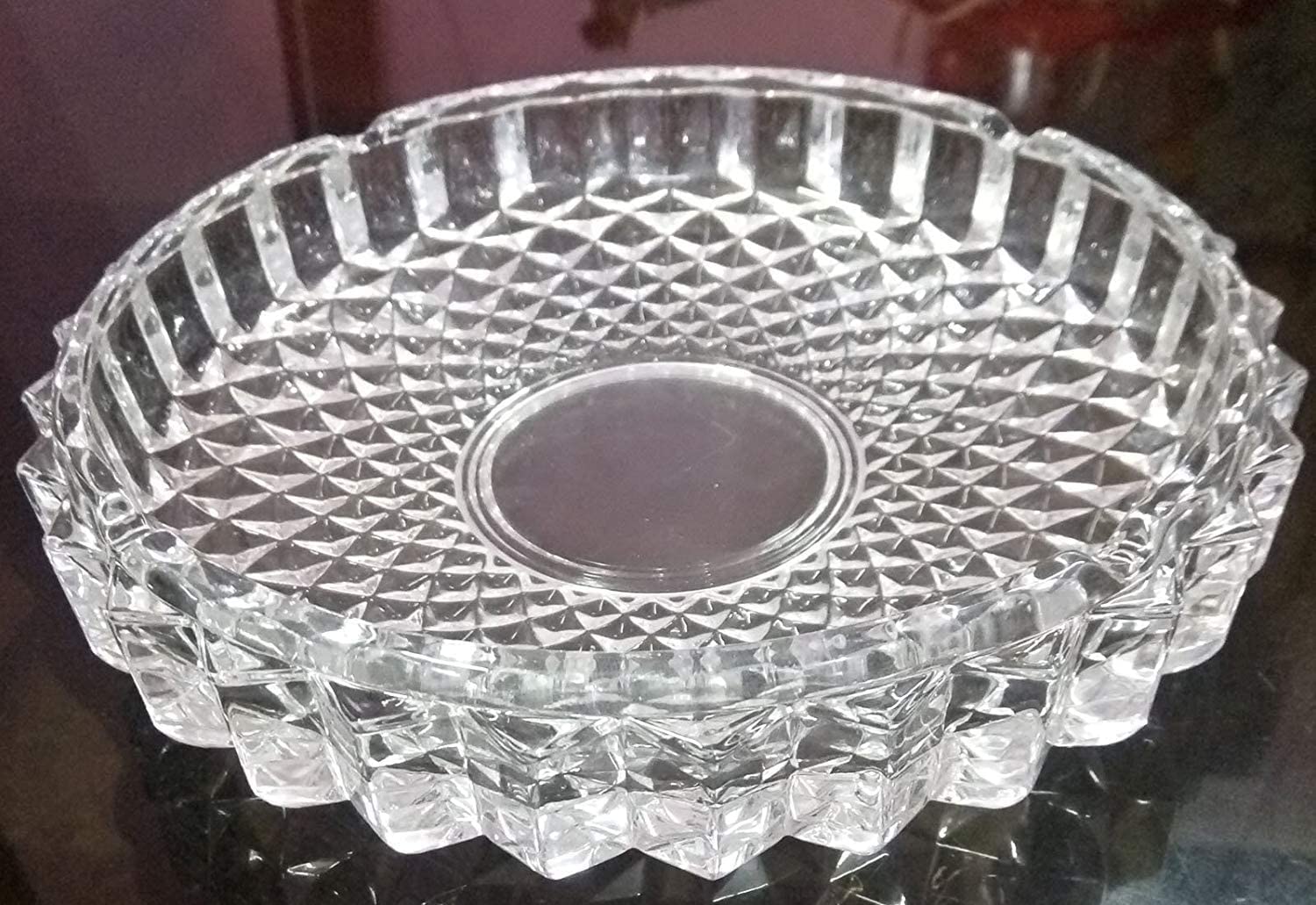 BRUSHFINCH Modern Crystal Clear Square Glass Tray for Dry Fruits and Home Decoration - 1 pcs. — Amazon image 6