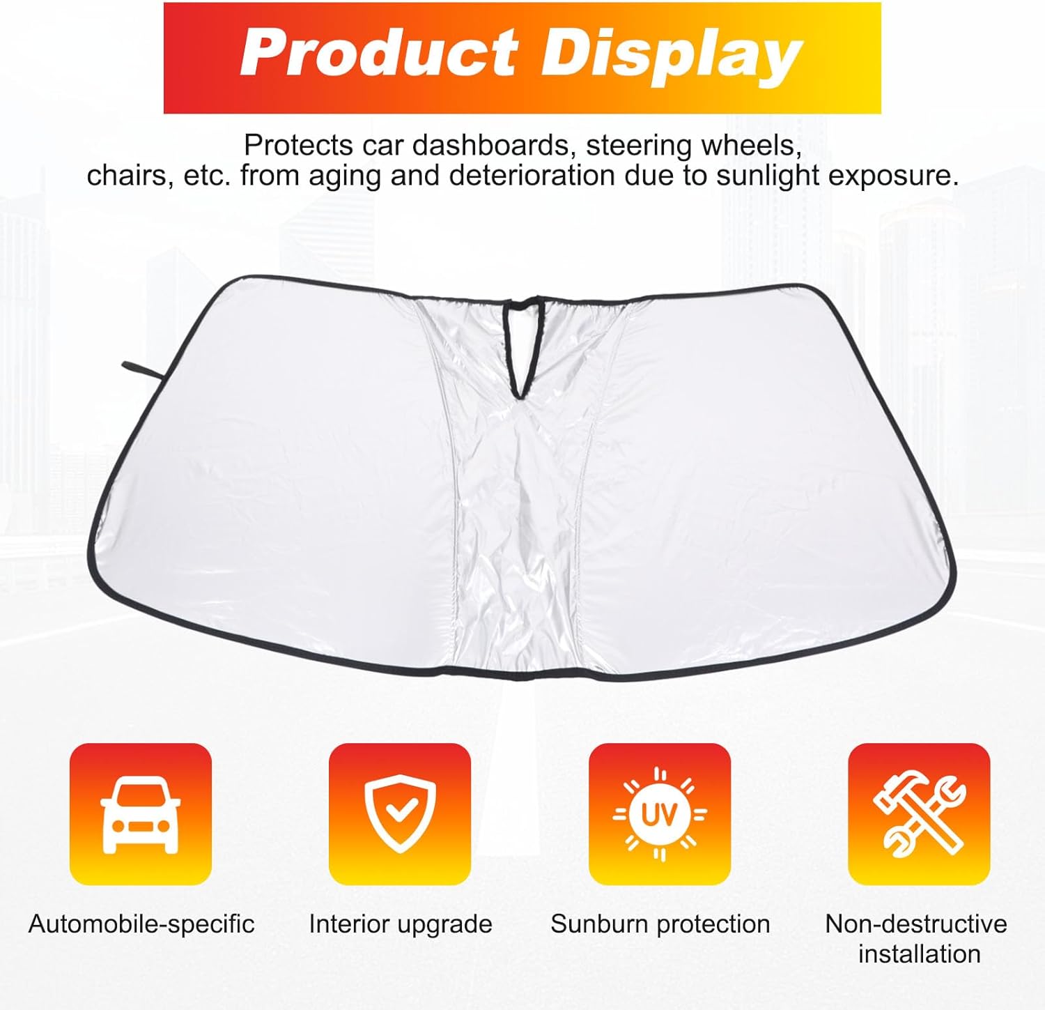 Windshield Sunshades Compatible with Benz A Class A200 2023 Reflective Sunshade Front Window Sunshade Heat Blocker Visor Protector Keep Interior Cooler,1PCS