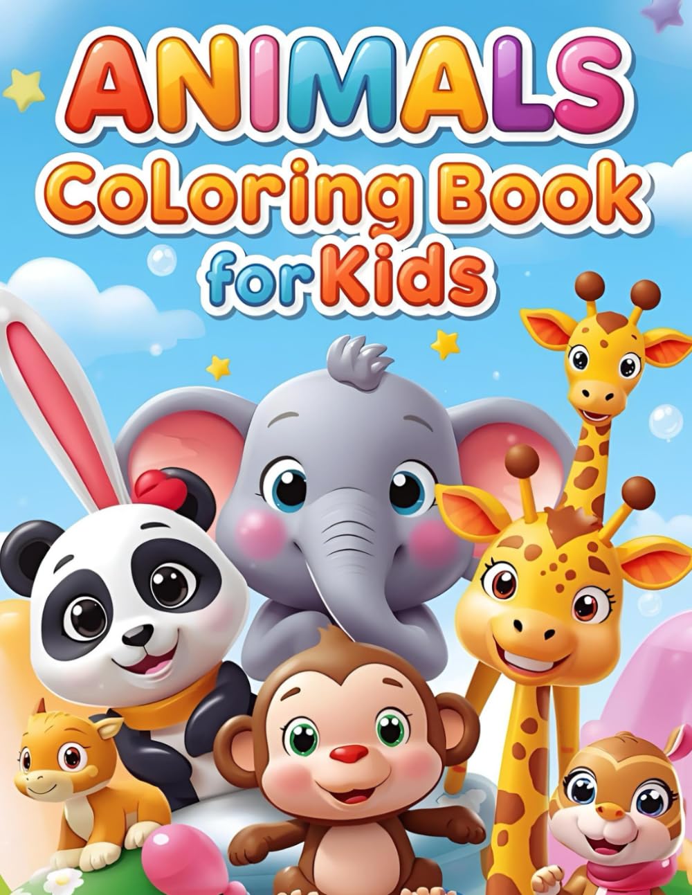 Simple & Cute Animals Coloring Book for Kids: Fun and Easy Animal Designs for Children Ages 4–8 | Adorable Creatures, Bold Lines, and Stress-Free Coloring Pages