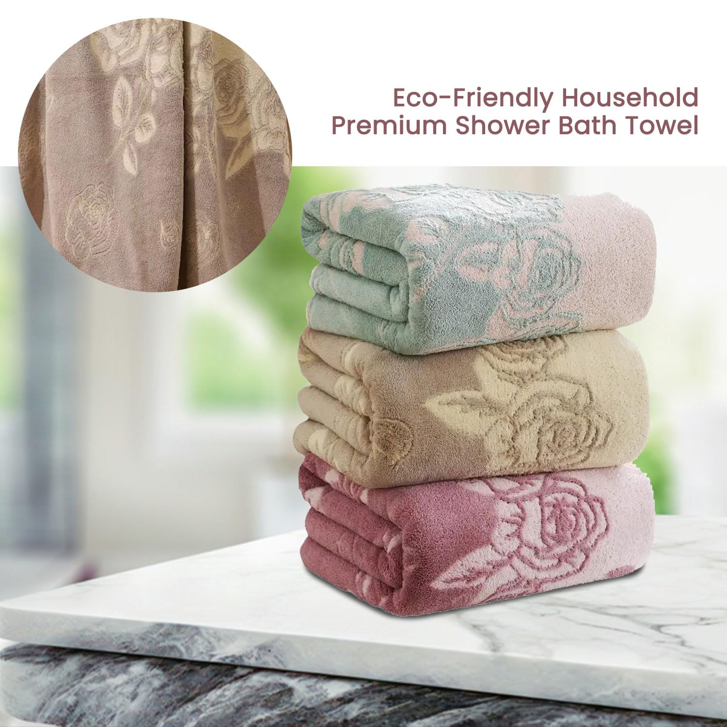 MAXOSHINE Extra Large Bath Towels - Super Soft & Quick Dry -3