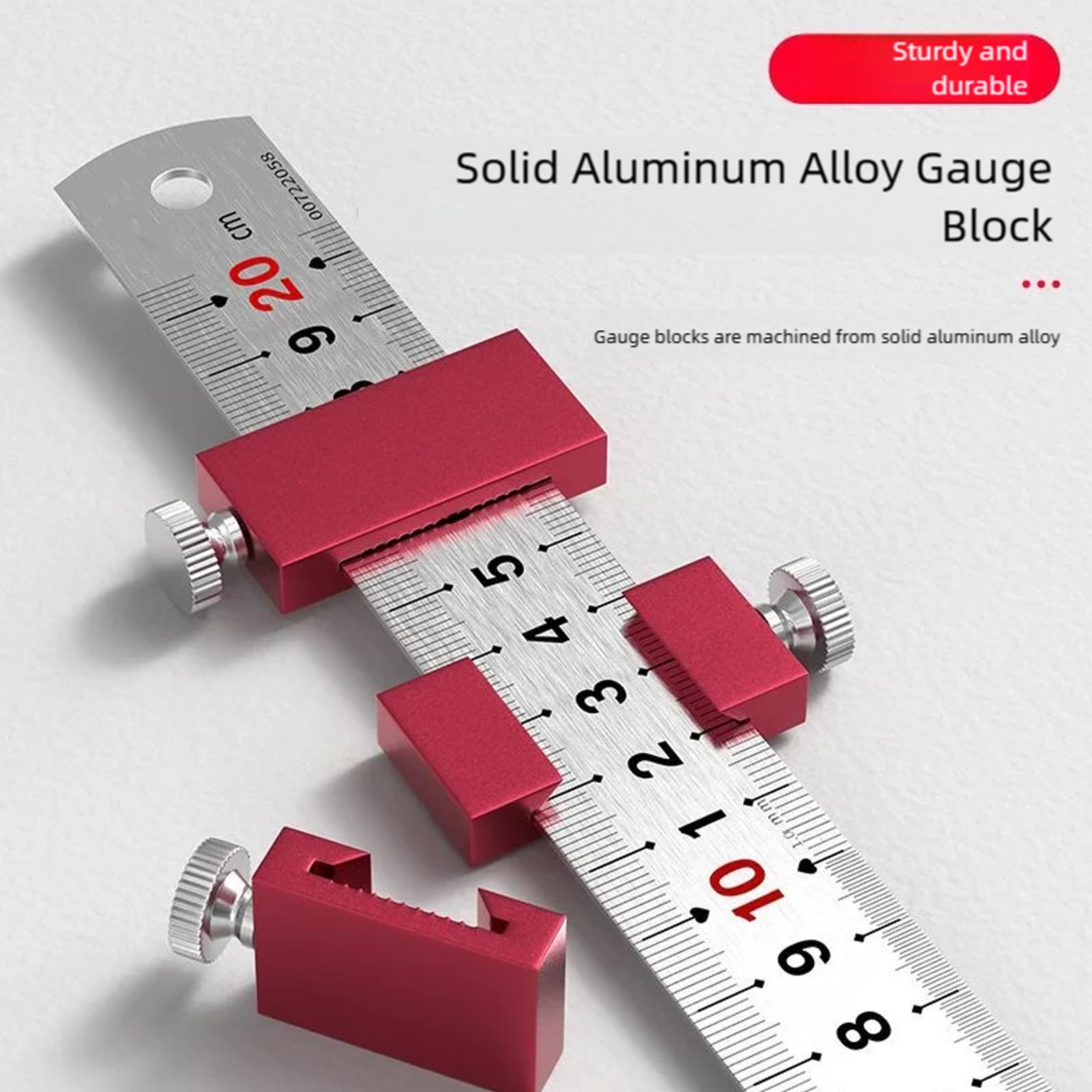 Dispositivo di bloccaggio per la regolazione dell'acciaio ad alte prestazioni compiti di marcatura accurati in cantieri e in alluminio righello Stopper Ingegneria Laboratorio.