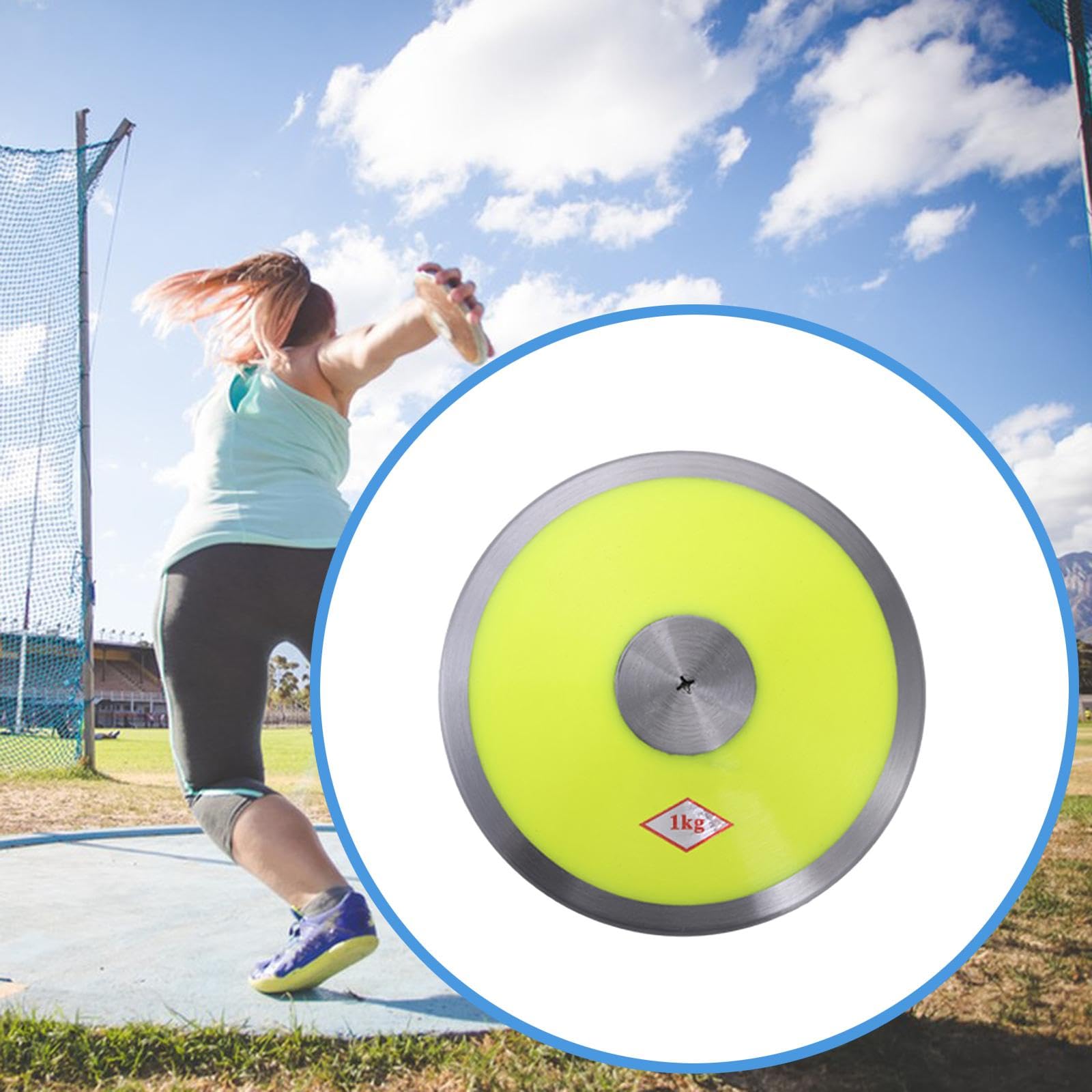 Baoblaze Disco de lanzamiento de nailon 1 kg centro acero entrenamiento deportivo