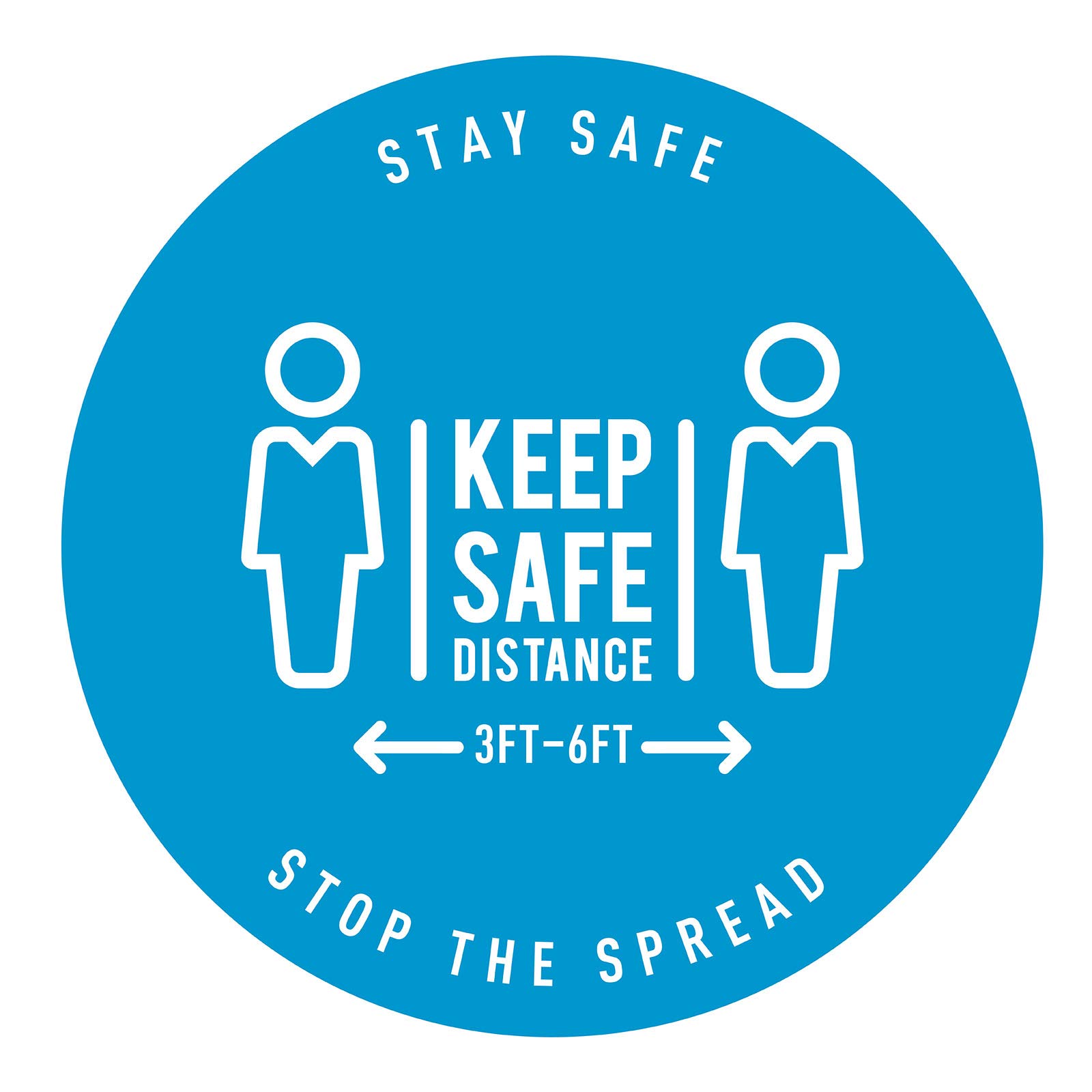 Social Distancing Floor Decal Stickers - Unlimited Quantity Order - 6 Feet Apart Covid Distance Sign for Small Business | Print On Demand | Water Resistant Anti Slip Vinyl Stickers