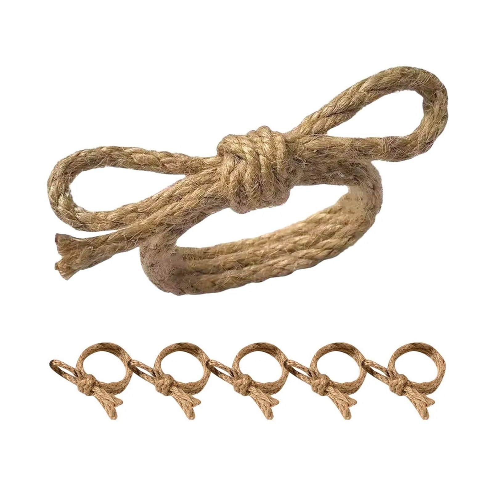 Elegant Bow Napkin Rings 12Pcs Rustic Jute Table Decor for Wedding Banquet