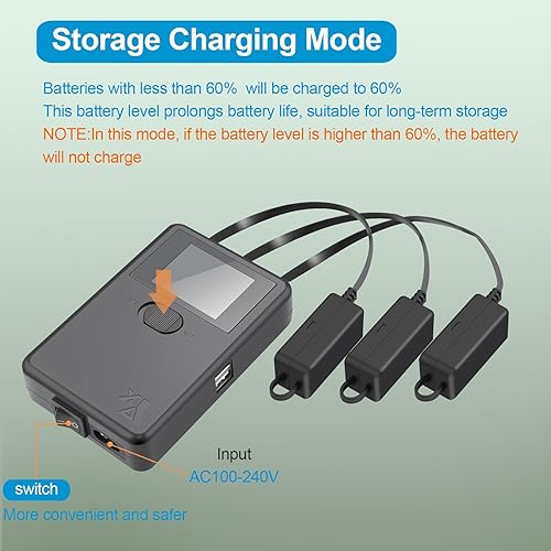 Miniatura 4 de Hanatora Cargador de batería paralelo con carga de almacenamiento para DJI Mini 4 Pro, Mini 33 Pro, carga rápida de tres baterías, accesorios para