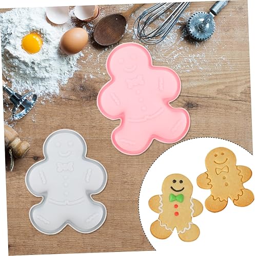 Miniatura 4 de Hemoton Moldes de silicona para tartas, 2 piezas de moldes de silicona para tartas en forma de pan de jengibre, moldes para tartas, moldes para
