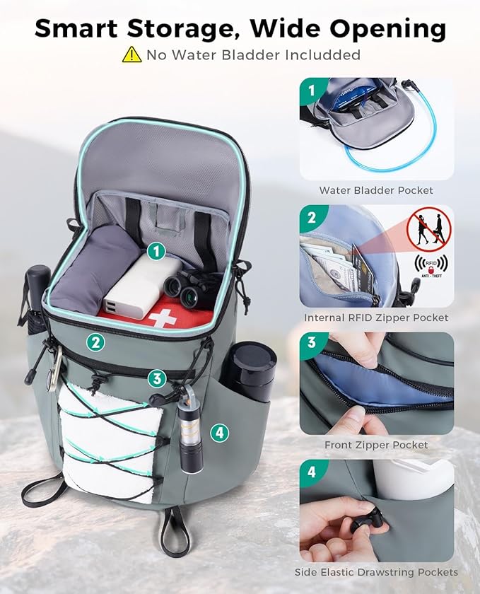 Mochila de Senderismo Blue Quartz 20L Plegable Impermeable miniatura 2