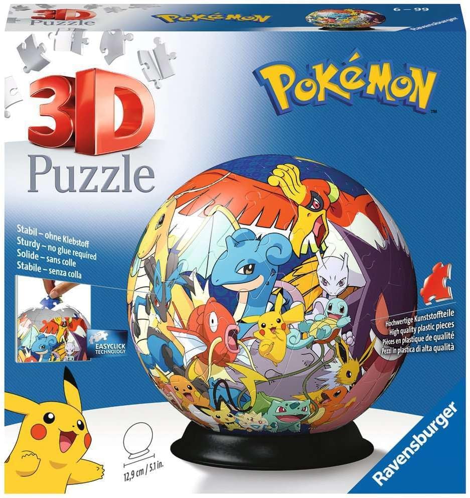 Ravensburger Pokemon 3D Jigsaw Puzzle Ball for Kids Age 6 Years Up - 72 Pieces - No Glue Required - Gifts for Boys and G