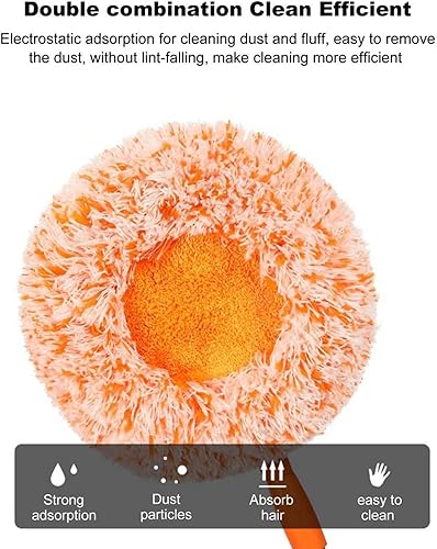 Miniatura 6 de AQWEI Fregona de limpieza ajustable giratoria, fregona extensible de 360 para limpieza de suelos domésticos y limpieza de paredes (A)