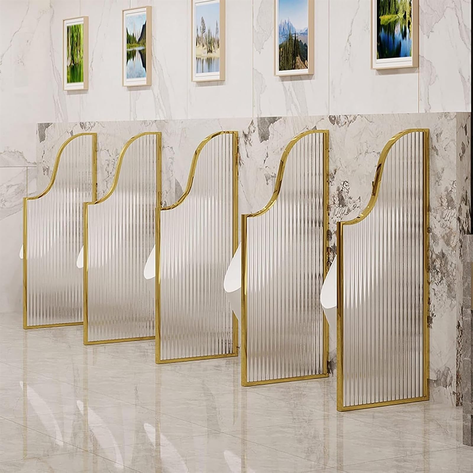 Mampara divisoria de privacidad para urinario masculino de 47 pulgadas, de montaje en pared, para hoteles, bares y lugares públicos, color blanco, 1 unidad.