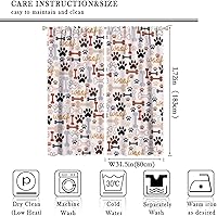 Vista 206 de Cortinas opacas con estampado de patas de perro, estampado de patas de perro y huesos, tratamiento de ventana, cortinas con aislamiento térmico