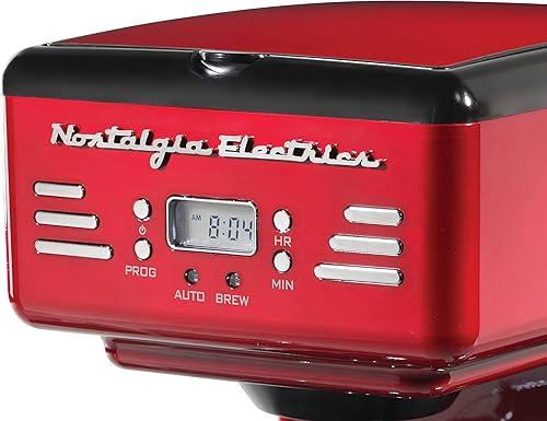 Miniatura 4 de Nostalgia Cafetera programable retro de 12 tazas con horno microondas - rojo