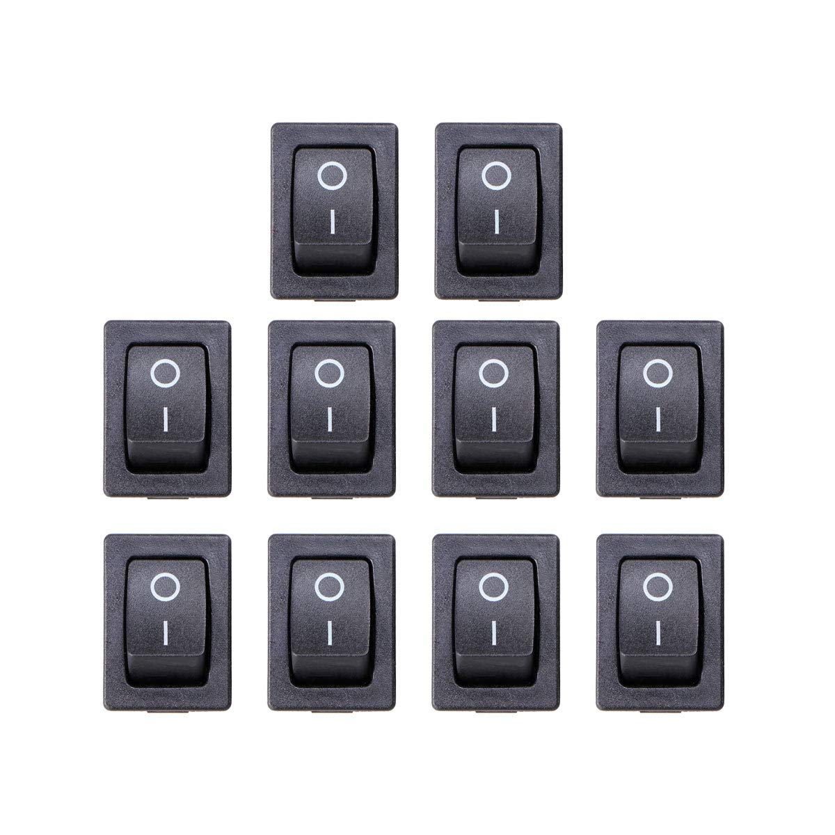 OUNONA 10 pcs 2Pin Interrupteur à Bascule on/Off Mini Bateau Interrupteur à Bascule Voiture Auto Bateau Rond Rocker Snap