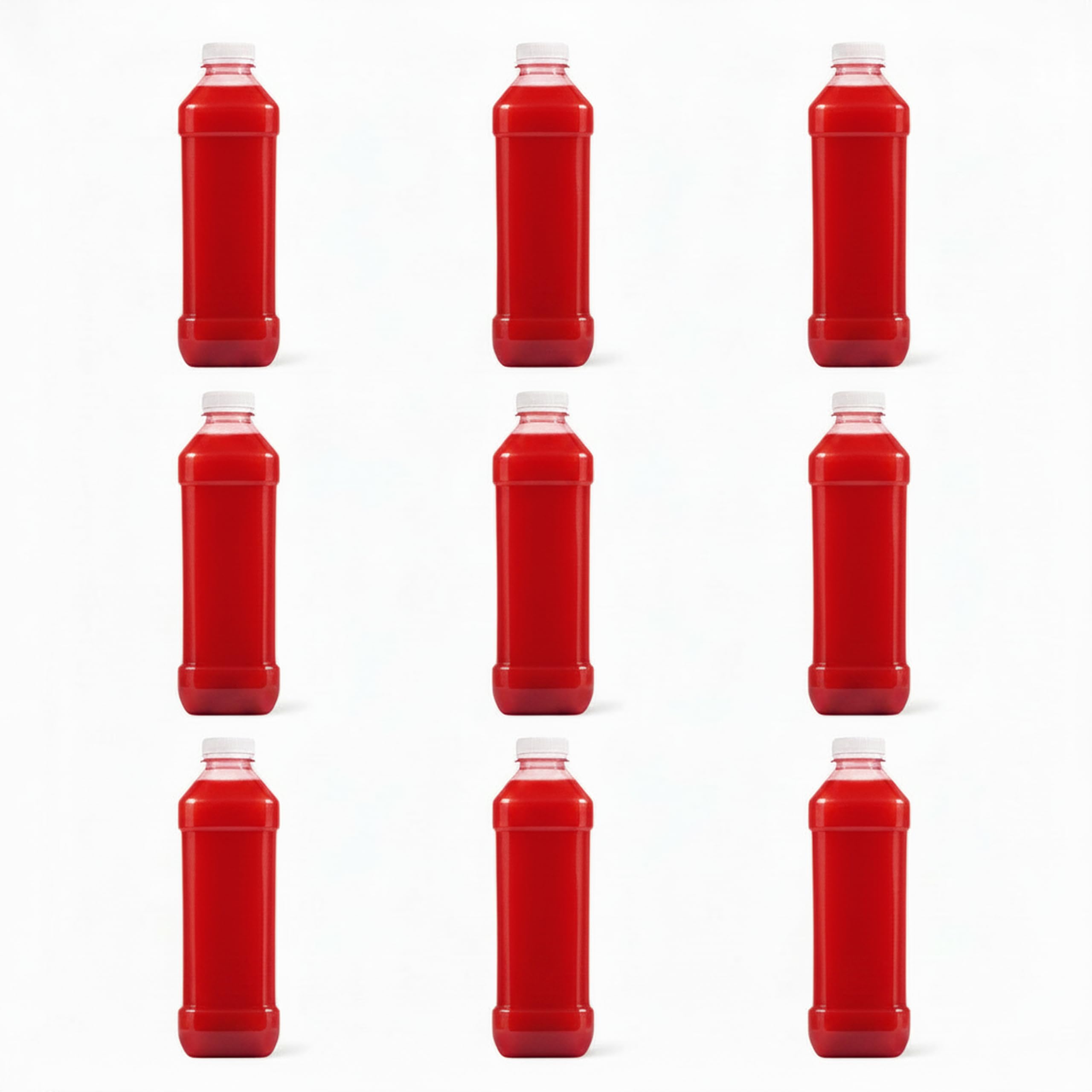 Tec Clear With White Top Plastic Juice Bottles 1 Litre Square With Tamper Evident Lids Caps Reusable For Water Protein Shake Active Drink Clear Containers Juicing Bulk (9)