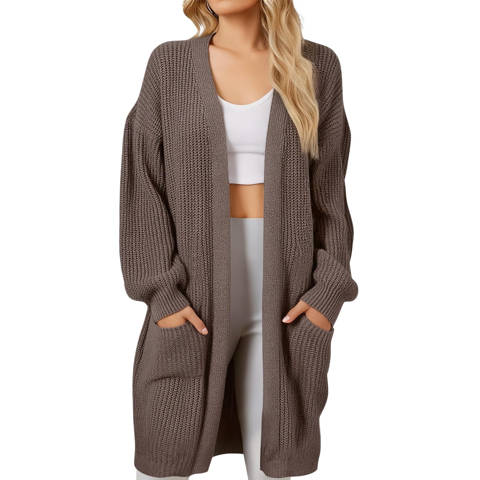 Womens Cardigans Womens Knitted Cardigan Long Sleeved Casual Knitted Loose Knit Sweater Outerwear for S Sweaters