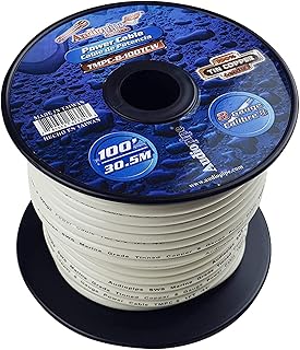Audiopipe Marine 8 Gauge Power Cable Flexible Tinned Copper, Marine Grade, White 100 feet (TMPC-8-100TCW)