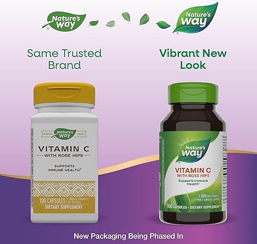 Miniatura 3 de Nature's Way Vitamina C con rosa HIPS, potente antioxidante y soporte para la función inmune de la vitamina C*, promueve el colágeno para una piel