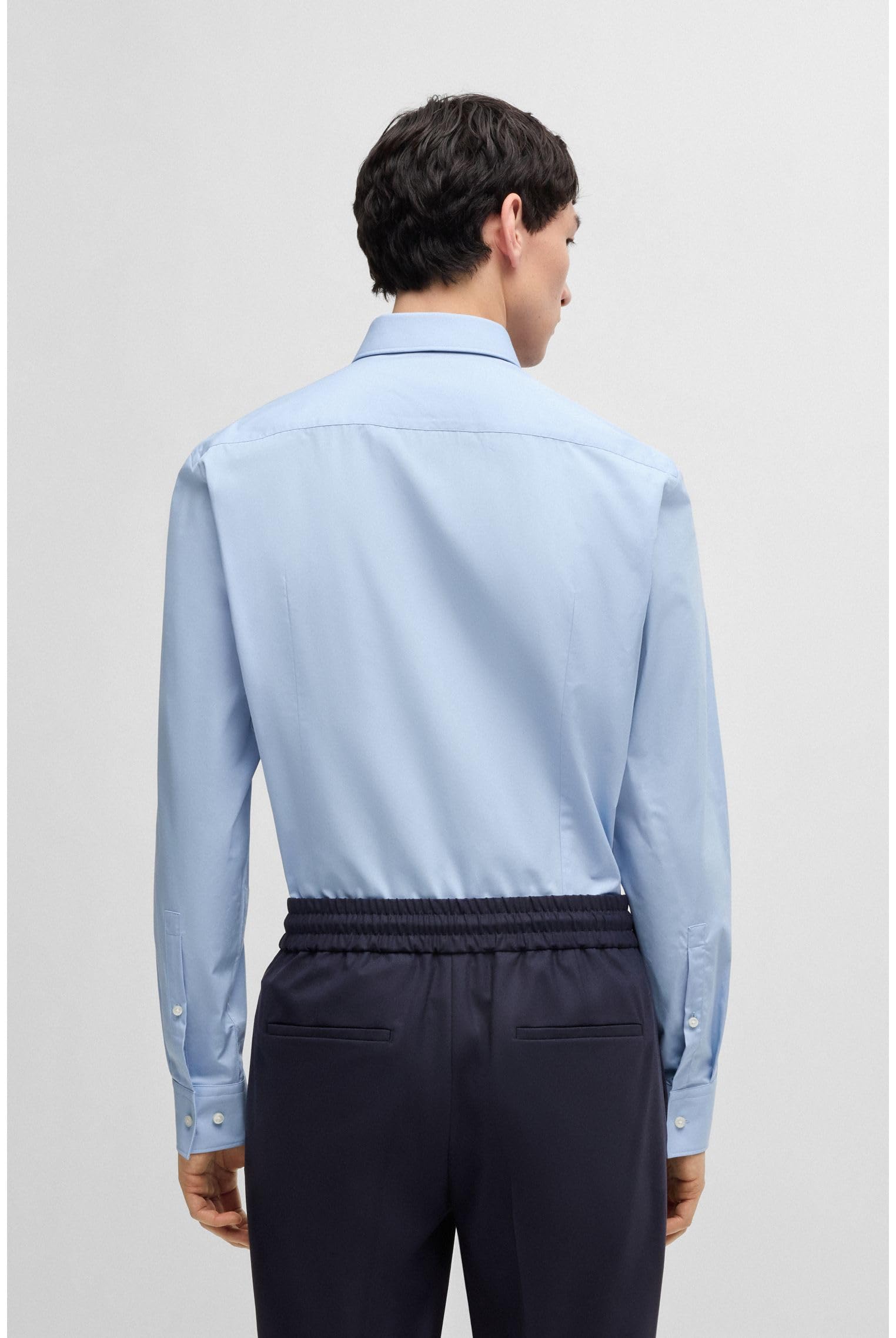 Hugo Langarmhemd Kenno Slim-Fit Hemd aus bügelleichter Baumwoll-Popeline – Bild 4