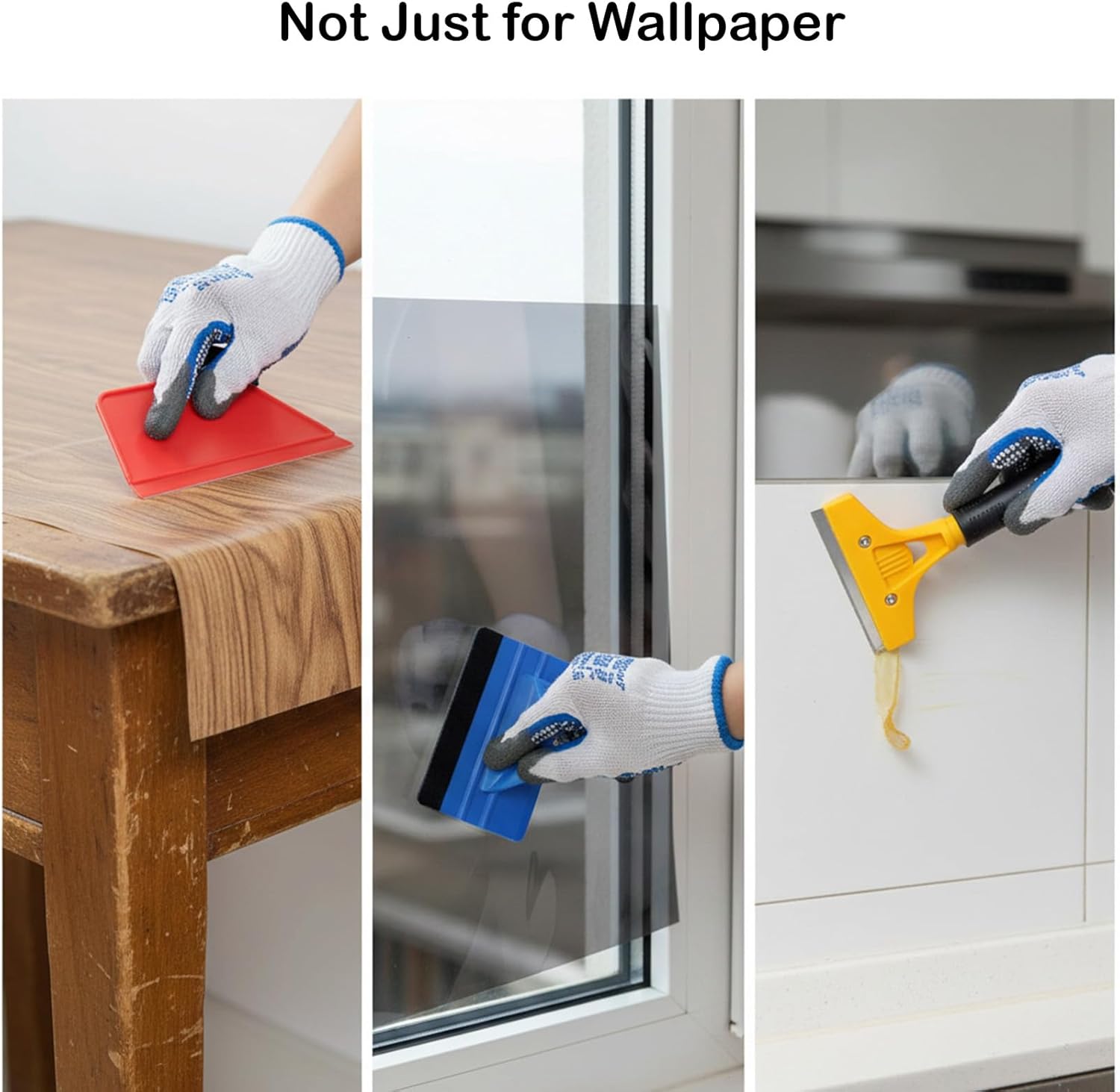 Wallpaper Smoothing Tools,Wallpaper Tool Kit with Squeegee Smoother,Seam Roller，Detail Scraper,Brush for Vinyl Application,Peel and Stick Hanging,Wall Tile,Contact Paper