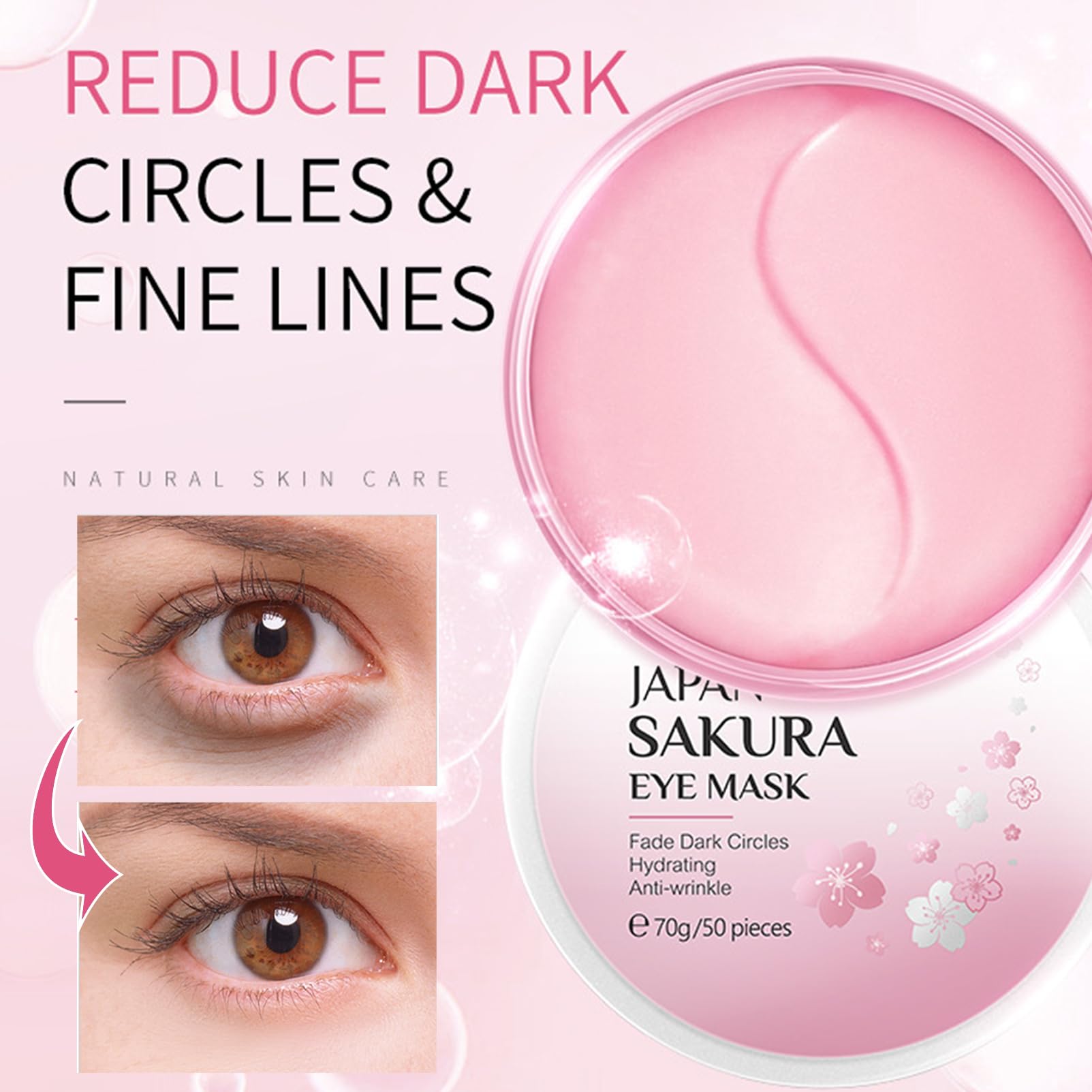 Sakura Skin Care Sets & Kits for Women Gifts Pamper Sets, Valentine's Day Gifts For Women- Serum,Cream,Sleep Mask,Eye Mask-14PCS - Image 4
