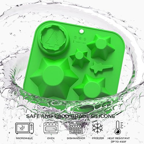Miniatura 5 de Moldes de silicona 3D para pastel de árbol de Navidad, herramientas de horneado de pastelería, 6 cavidades, árbol de Navidad, molde de bricolaje
