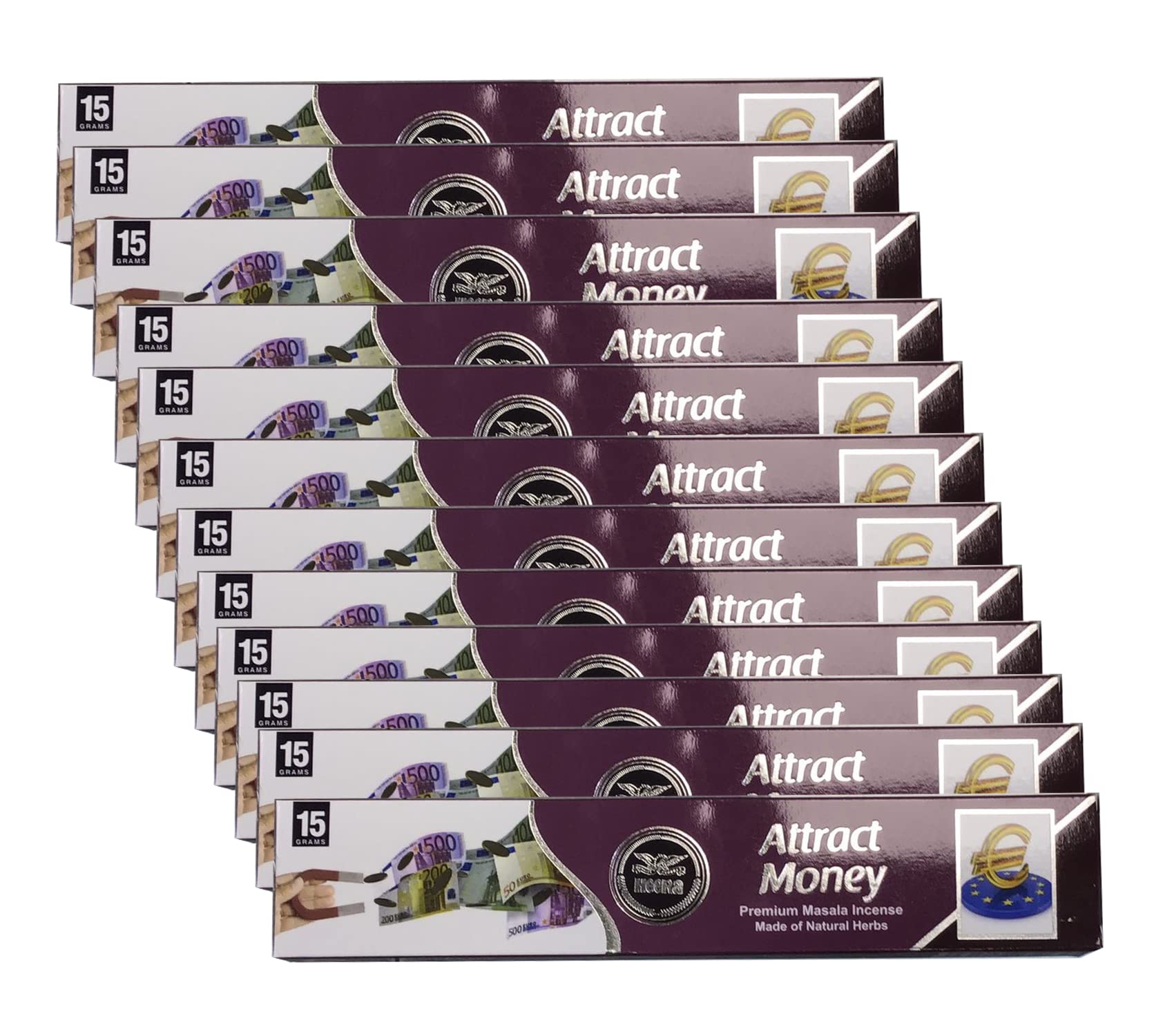 ganaric Heera Agarbatti Attract Money 15stk (Pack of 12) – Natural Air Freshener – Premium Indian Aroma Incense Stick