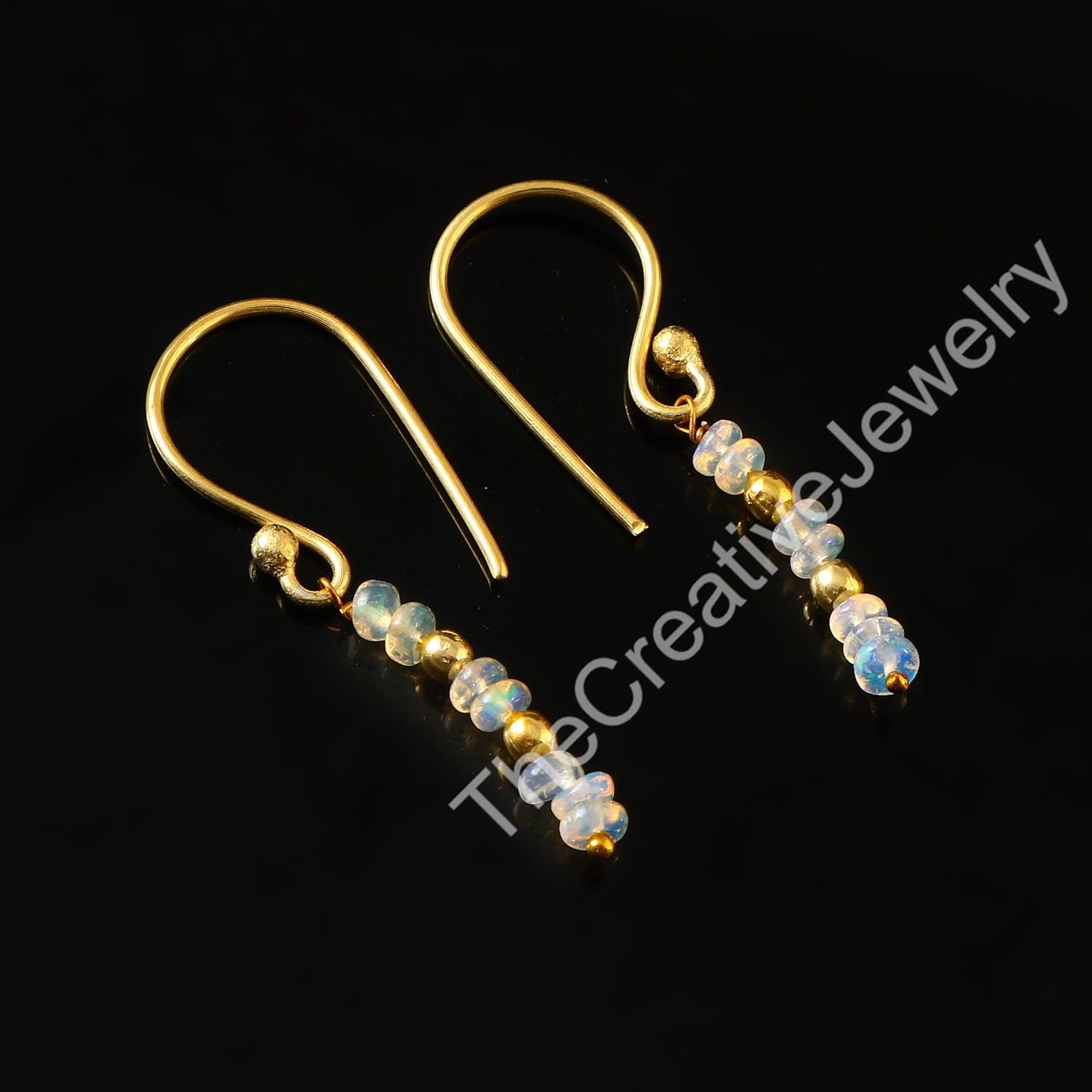 Natural Ethiopian Welo Oapl Beads Dangle Drop Earring 925 Sterling Silver Jewelry For You loved ones