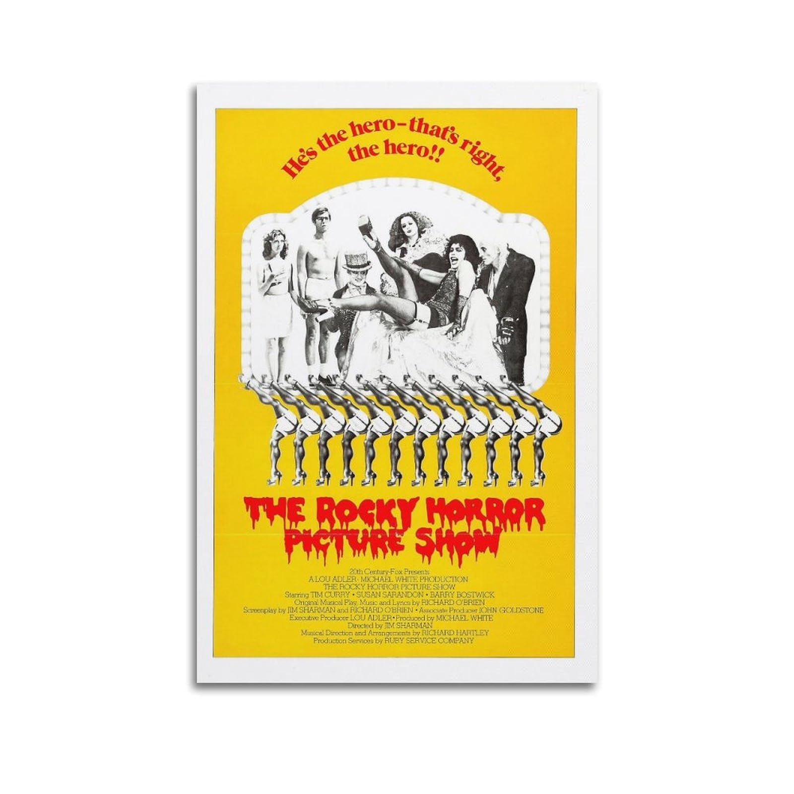 SUDANGDIANZI The Rocky Horror Picture Show 1975 Poster Vintage Horror Classic Movie Canvas Poster And Wall Art Modern Family Bedroom Gym Office Decor Gift 24x36inch(60x90cm) Unframe-style