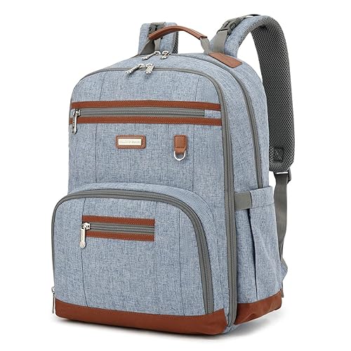 Miniatura 11 de Mochila para pañales, bolsas grandes de pañales para bebé con almohadilla cambiadora portátil para niños y niñas, bolsa de viaje multifunción para