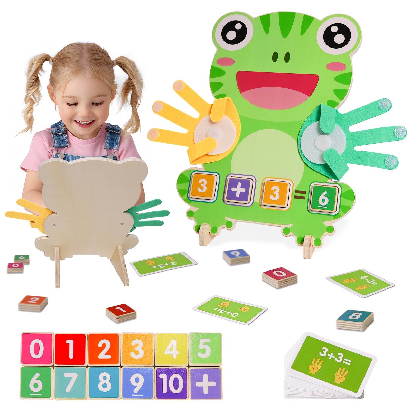 Juguetes de aprendizaje preescolar para niños pequeños de 3, 4, 5 años, bloques de números para contar los dedos para niños, juguetes educativos de manipulación matemática, juguete educativo