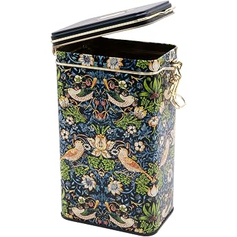 Fridolin William Morris 19397 Storage Jar/Coffee Tin with Clip Closure Volume Approx. 1.4 Litres   William Morris Strawberry Thief